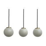 Lot 3 vintage opaline hanging lamps