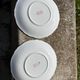 Gien earthenware tea cups and saucers with peony decor
