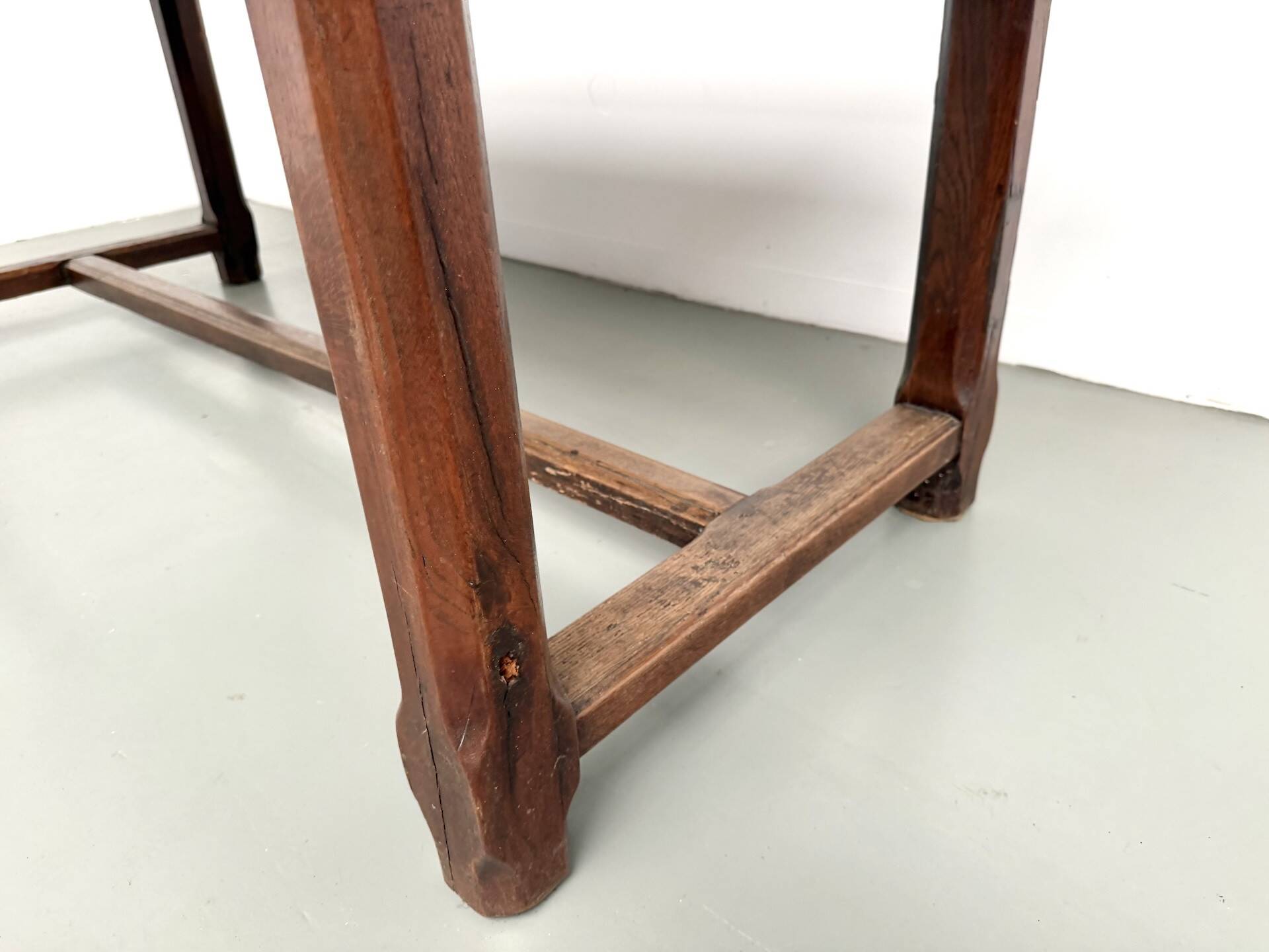 Farmhouse table, solid oak, 20th century.