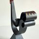 Vintage suede metal rooster-shaped candlestick