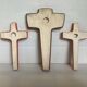 Trio de crucifix céramique orange année 70