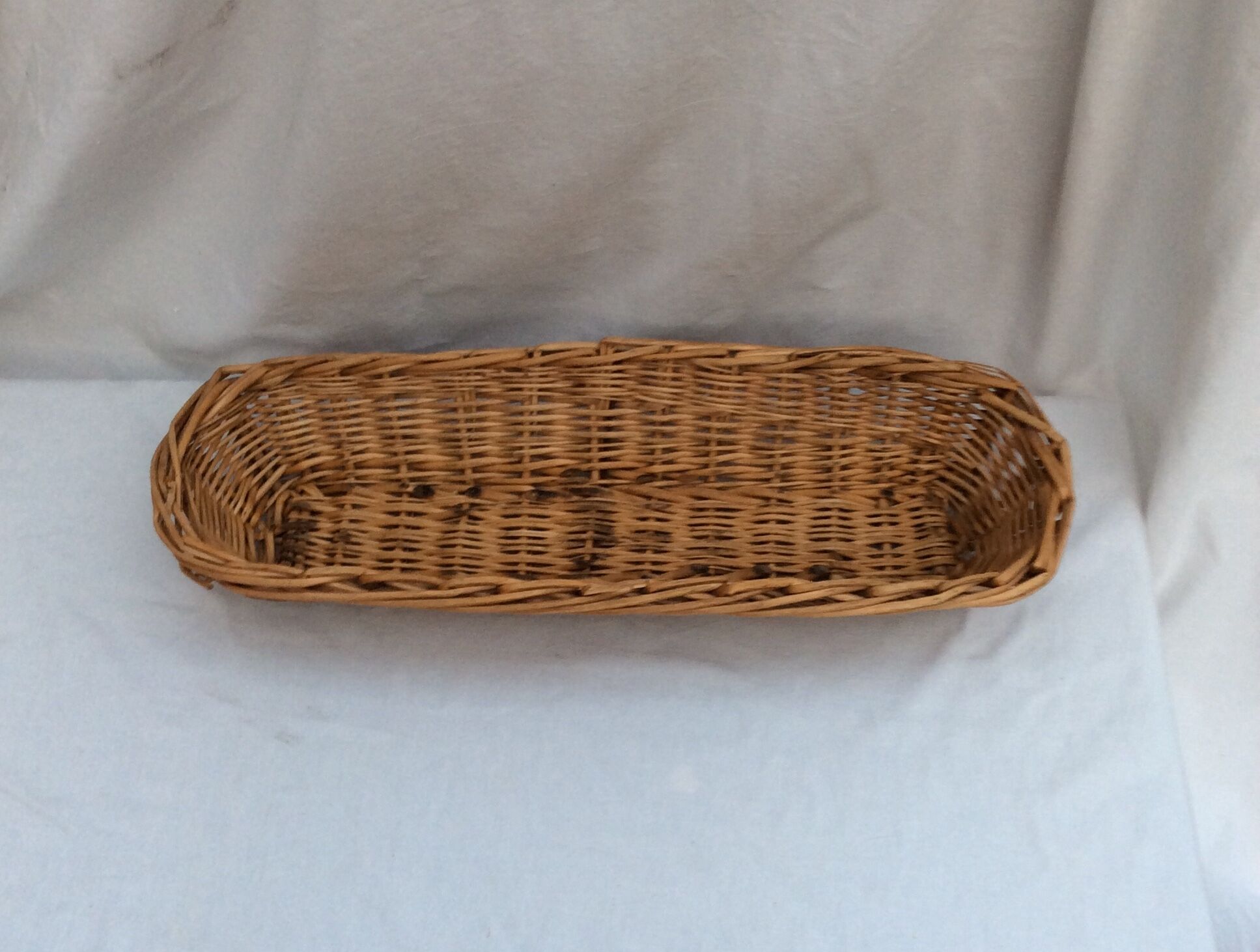 Long vintage rattan wicker basket dimensions