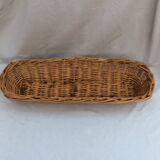 Long wicker basket vintage rattan dimension