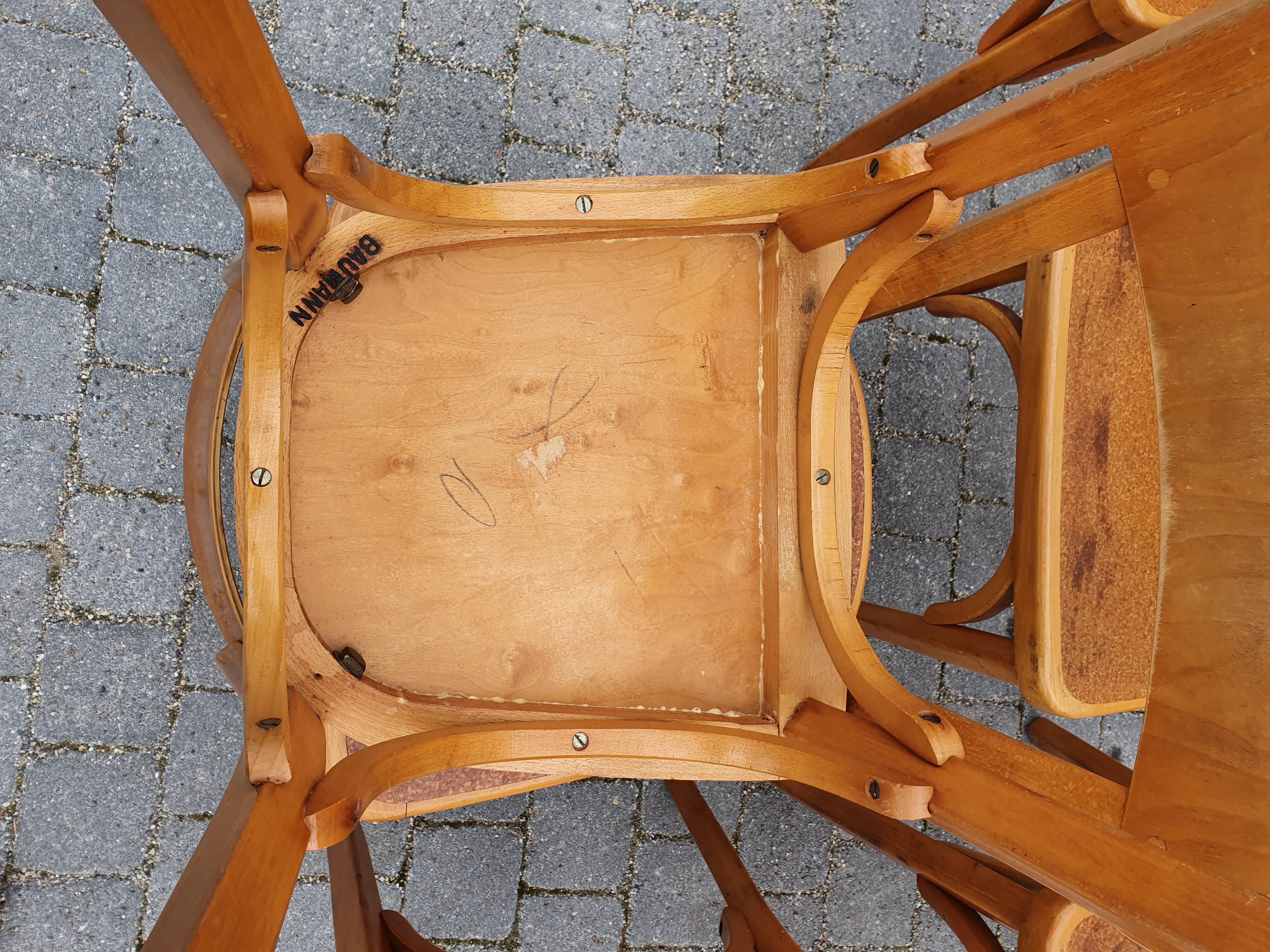 Serie 6 chairs baumann bistro kitchen vintage bar