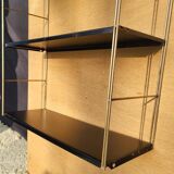 Tomado style black metal string shelf with gold ladder