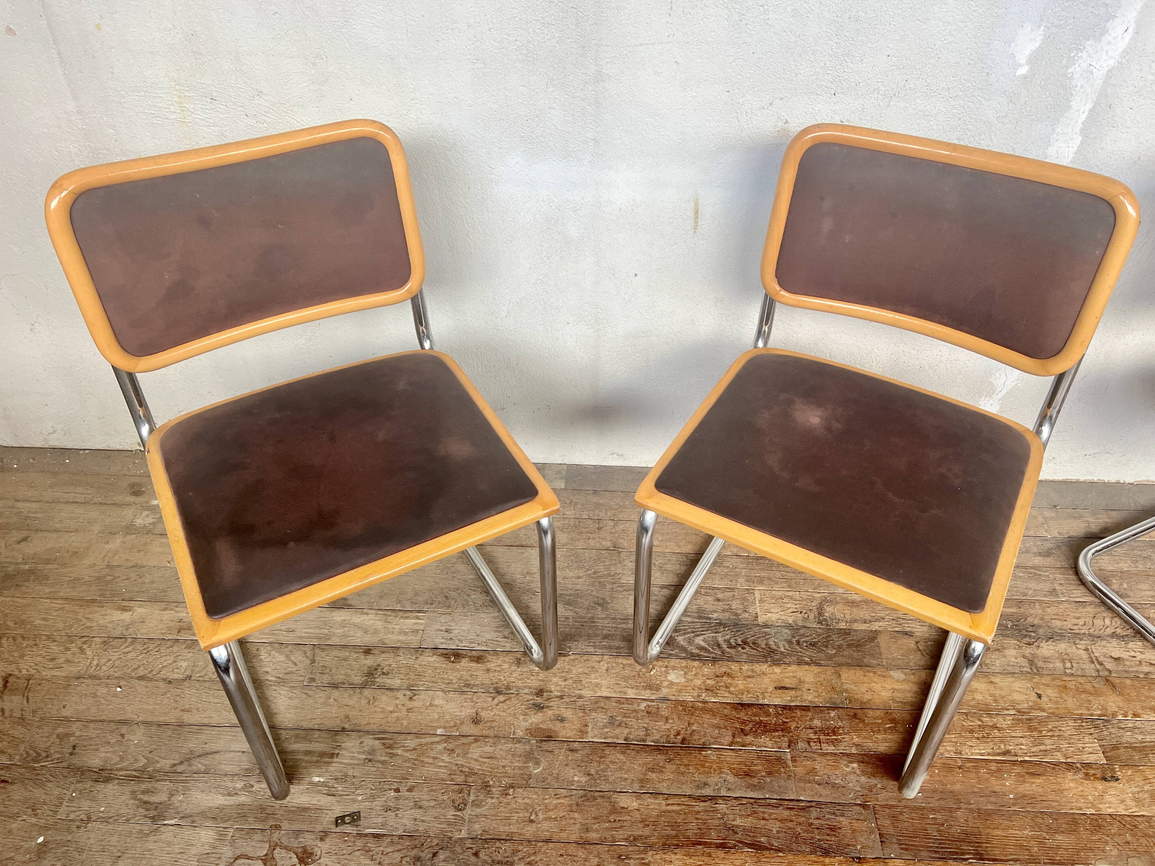 Série de 4 chaises Marcel Breuer Made in ITALY