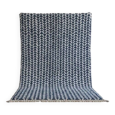 Tapis en laine pure fait main Bleu et blanc 150/250 cm