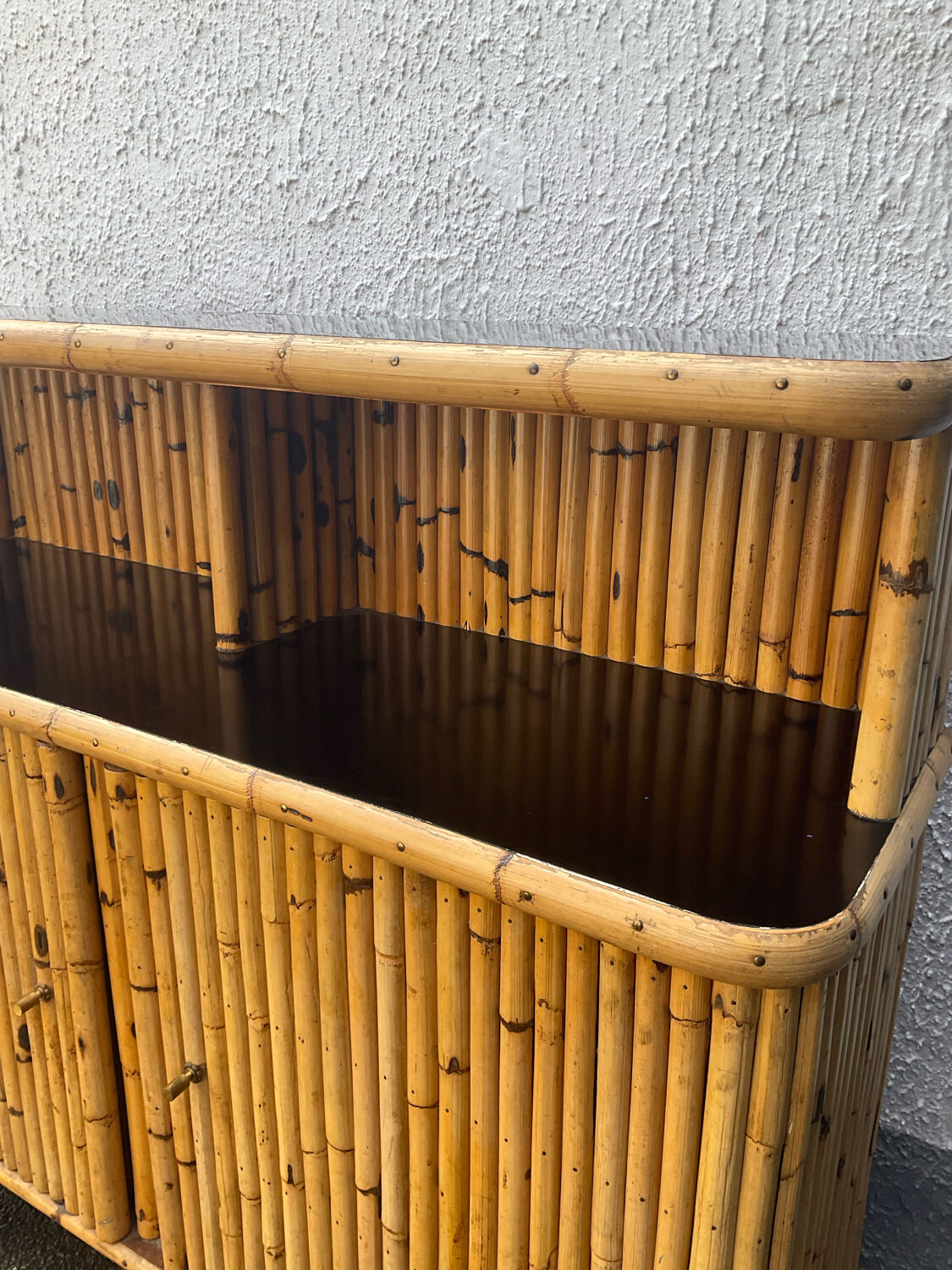 Vintage rattan bamboo bar from the 60s