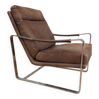 Designer leather armchair