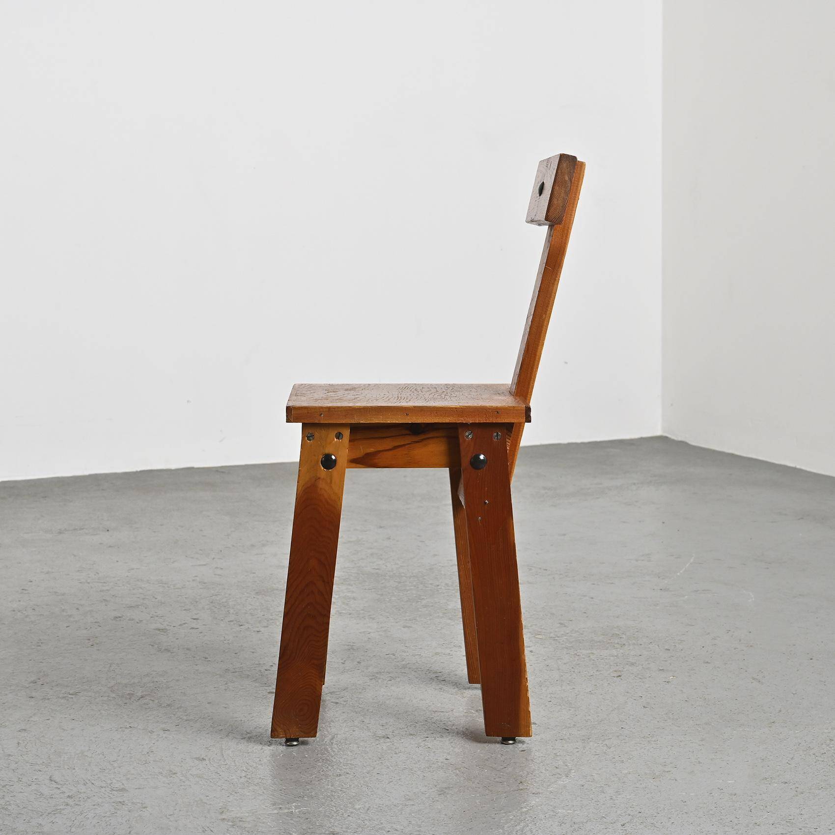 Set of four mountain chairs, La Plagne circa 1970