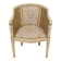 Gondola armchair in Louis XVI style, carved wood with a cream patina.