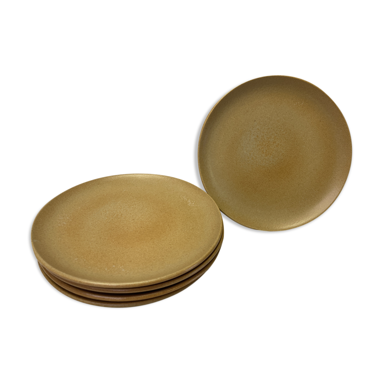 Ensemble de 5 assiettes dessert grès vintage