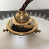 Old white opaline and brass hanging No.4