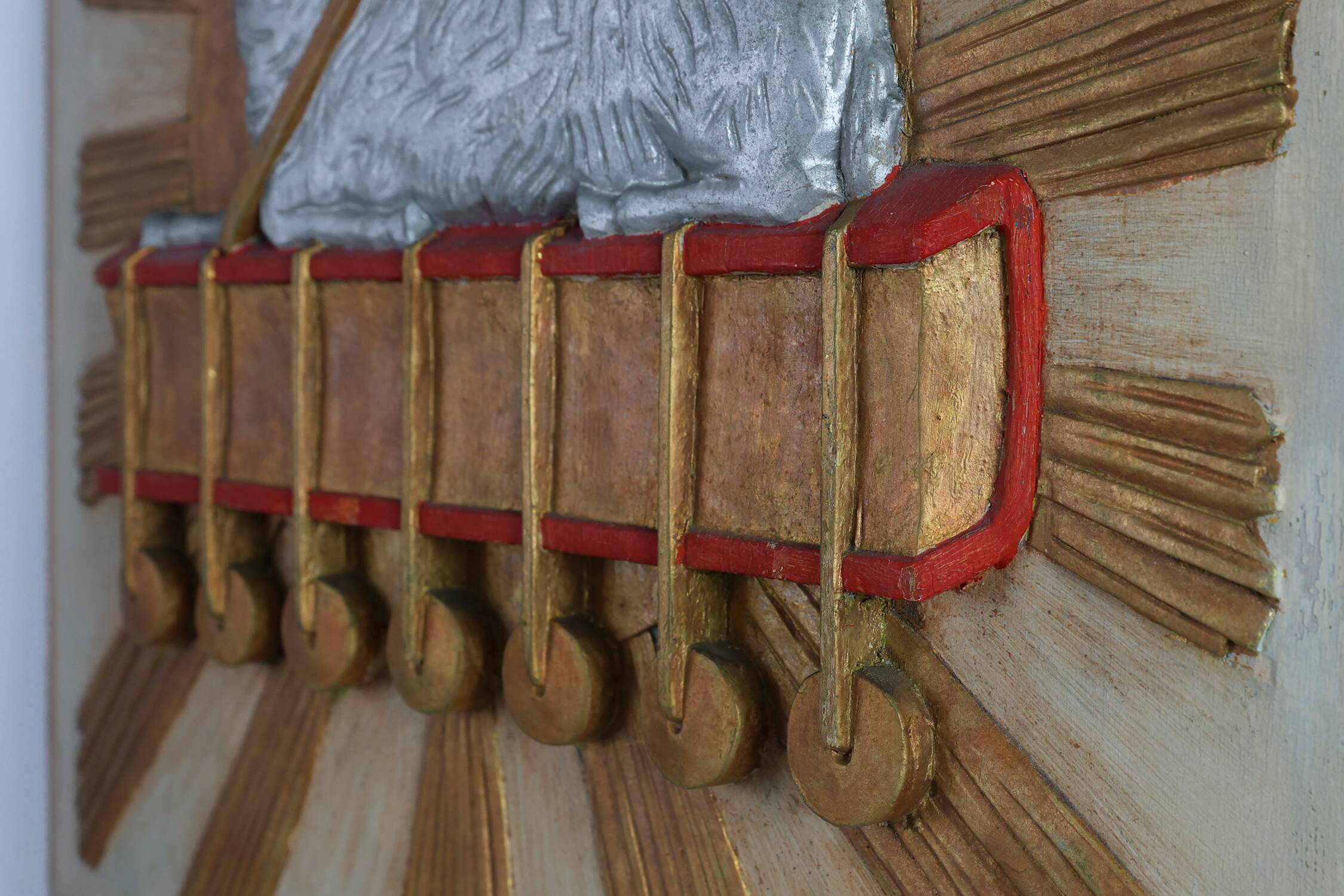 19th Century Religious Carved Wooden Agnus Dei Panel, France