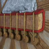 19th Century Religious Carved Wooden Agnus Dei Panel, France