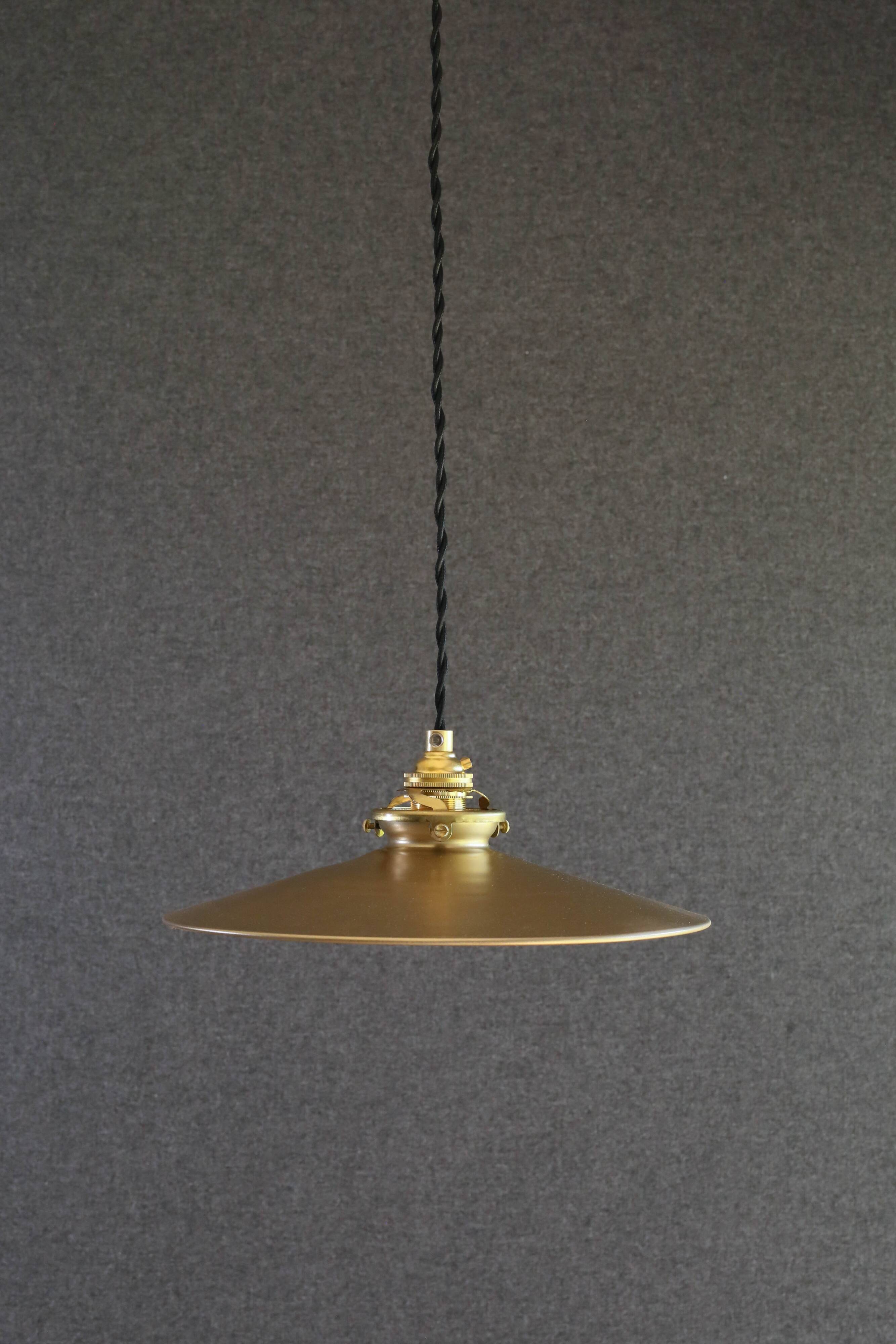 old opaline pendant light painted gold, delivered with new cable and socket