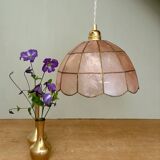 Vintage pink mother-of-pearl lampshade pendant light