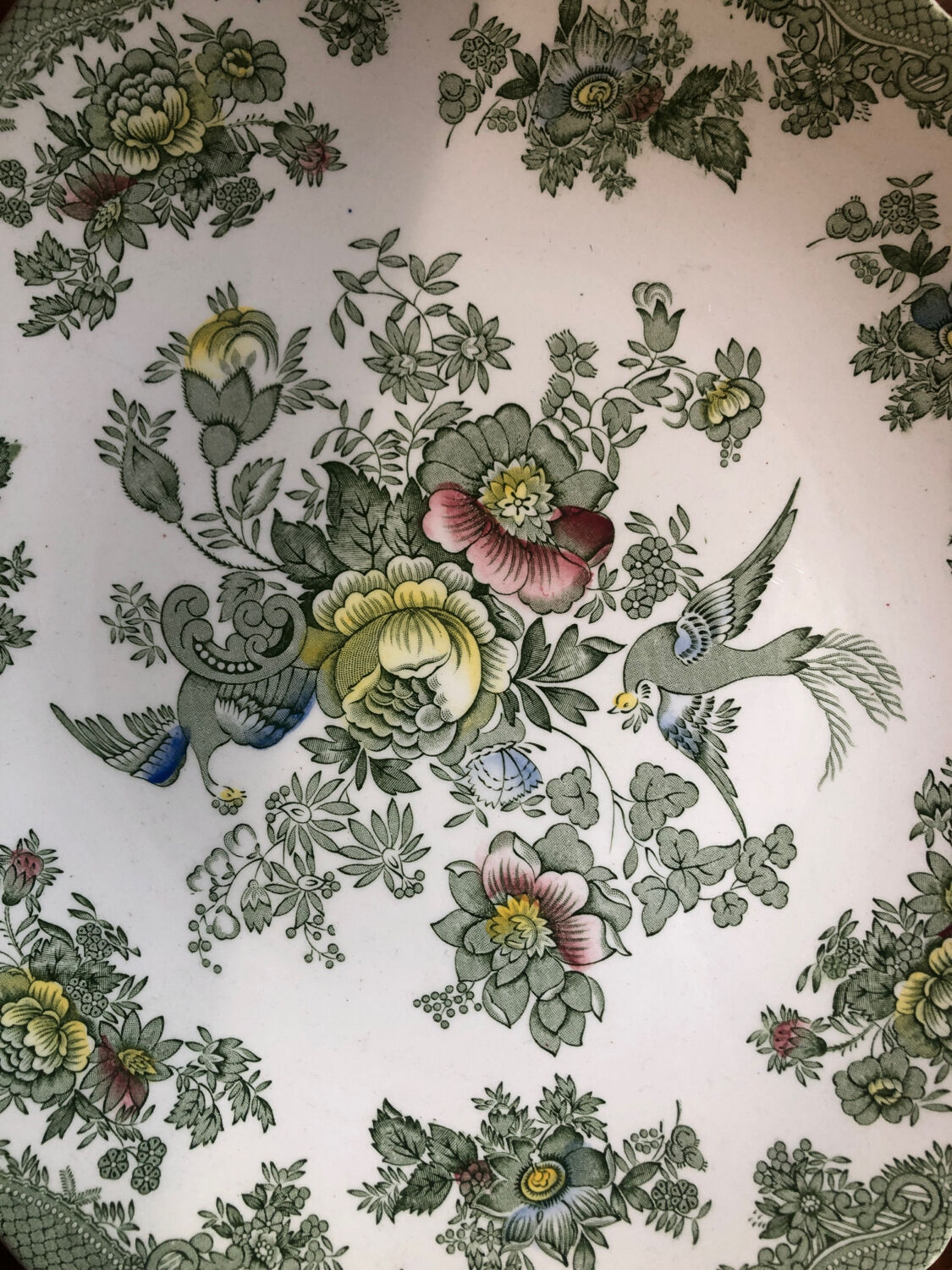 Dish Wedgwood Oriental Pheasants green