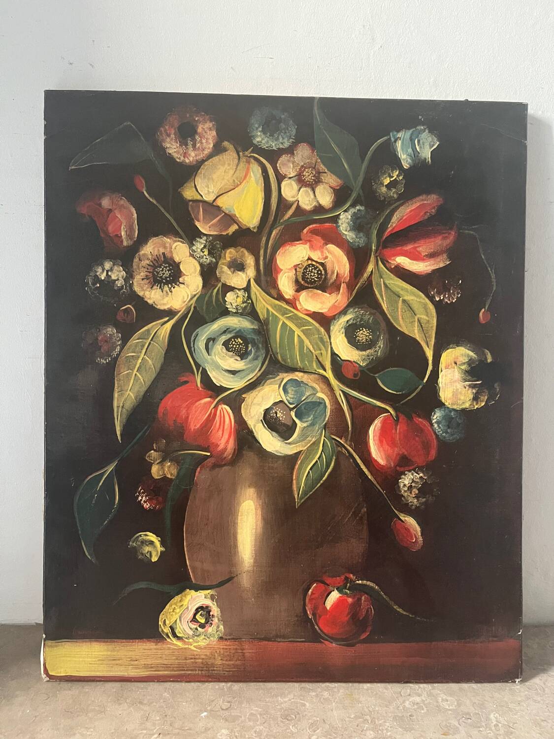 Bouquet of Flowers, oil on canvas, signed