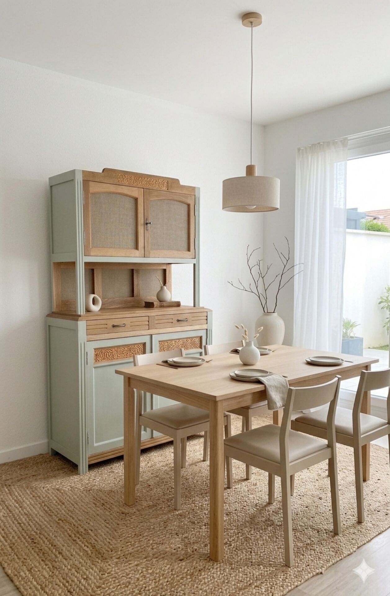 Art Deco sideboard in light oak