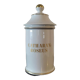 Pharmacy / apothecary pot in white earthenware decorated with gold net, "Catharan: Roseus signed Limoges