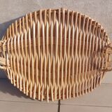 Vintage oval bamboo tray