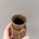 Small ceramic vase with "runny" glaze. Denmark 1980s.