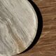 Petrified wood vide poche, circular dish or plate in light beige D25.