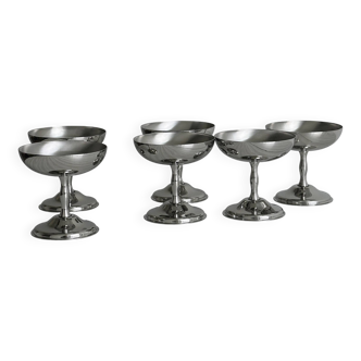 6 stainless steel footed bowls, Letang Remy style