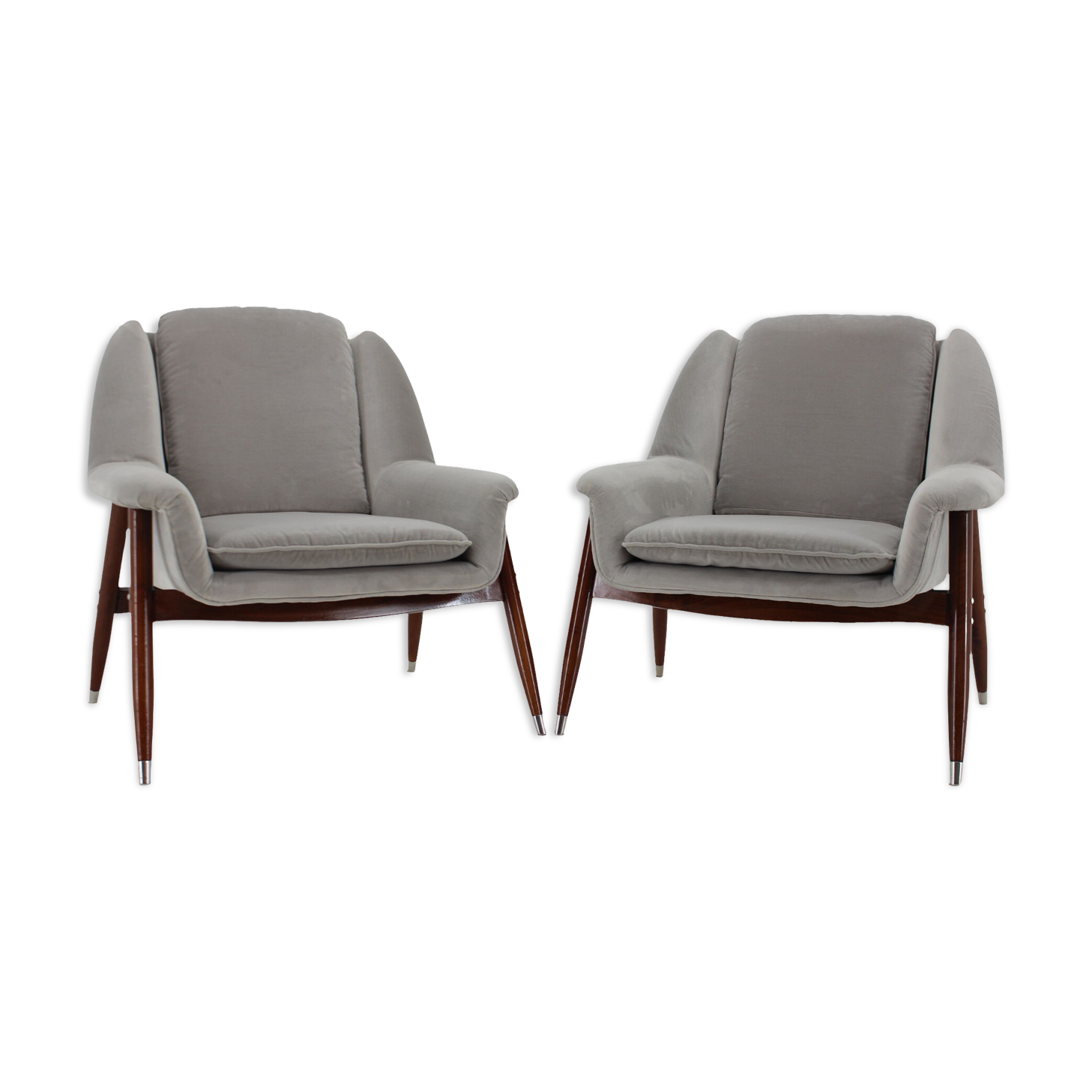 1980s pair of italian refurbished armchairs