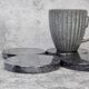 Gabriella – Black Round Natural Marble Coasters - set of 4