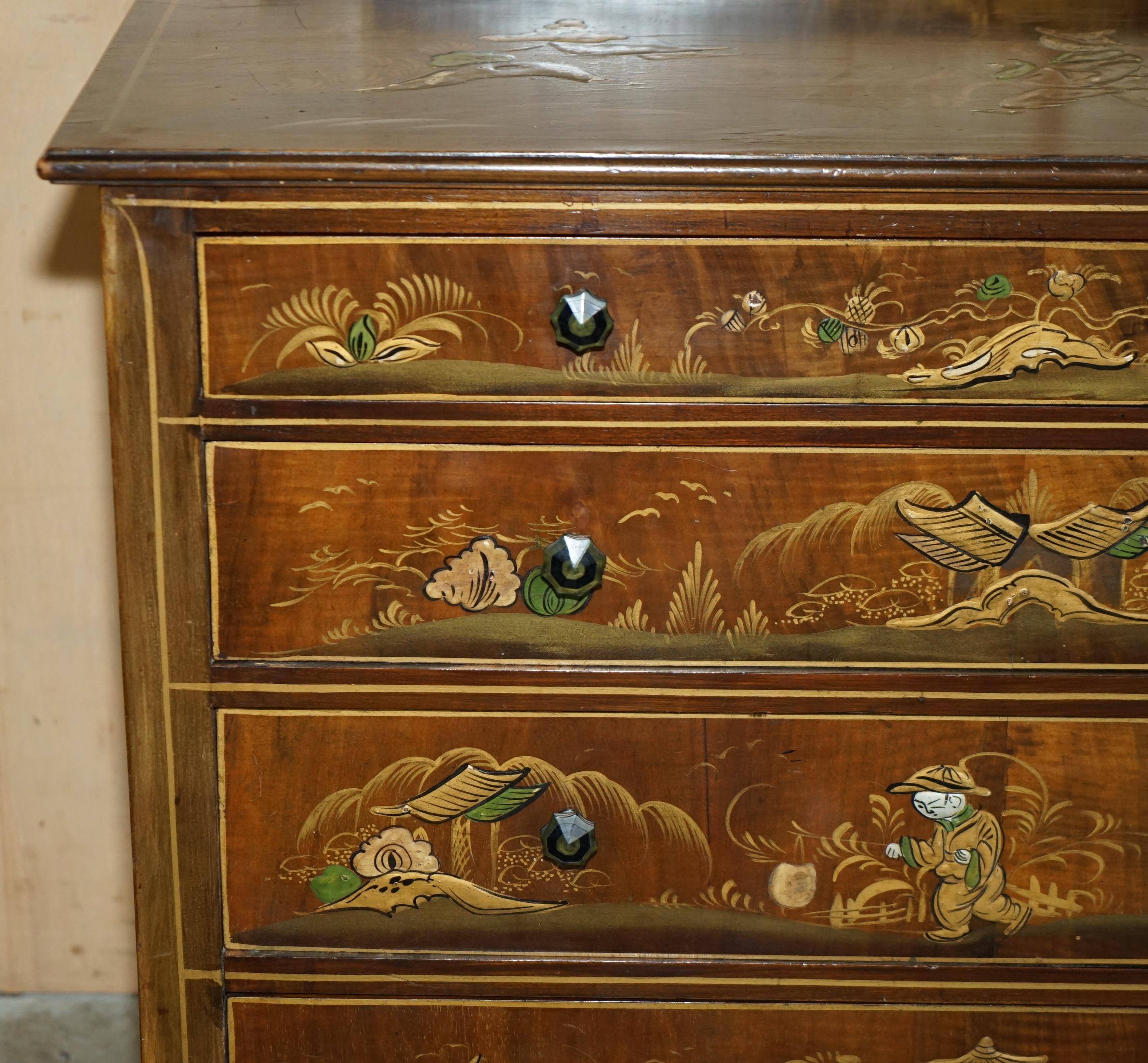 Edwardian chinoiserie commode hand-painted, 1910