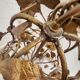 Chandelier hand-forged Hollywood Regency rose leaf decorations