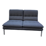 Anthracite and chrome 2-seater bench 70'