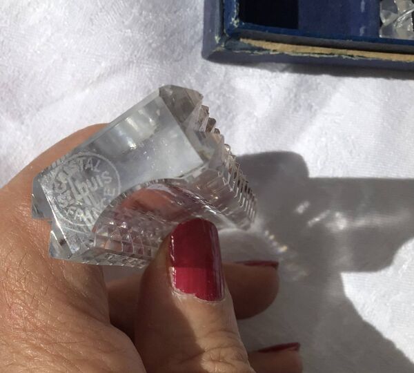 Porte couteaux cristal Saint Louis pointes diamants x12