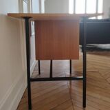 Renovated vintage modernist desk, metal & oak, 1950s/60s