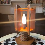 Lampe moderniste en bois - création d’ébénisterie artisanale 70’s