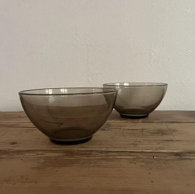 Vintage Arcoroc smoked glass bowl