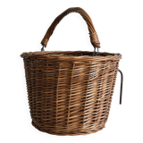 Vintage Wicker Basket for Bike, Removable Carrying Basket with Handle