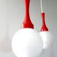 Vintage space age opaline ball waterfall ceiling light from the 70s by