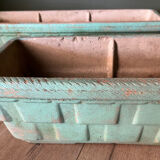 2 water green stone planters, 1950s-60s