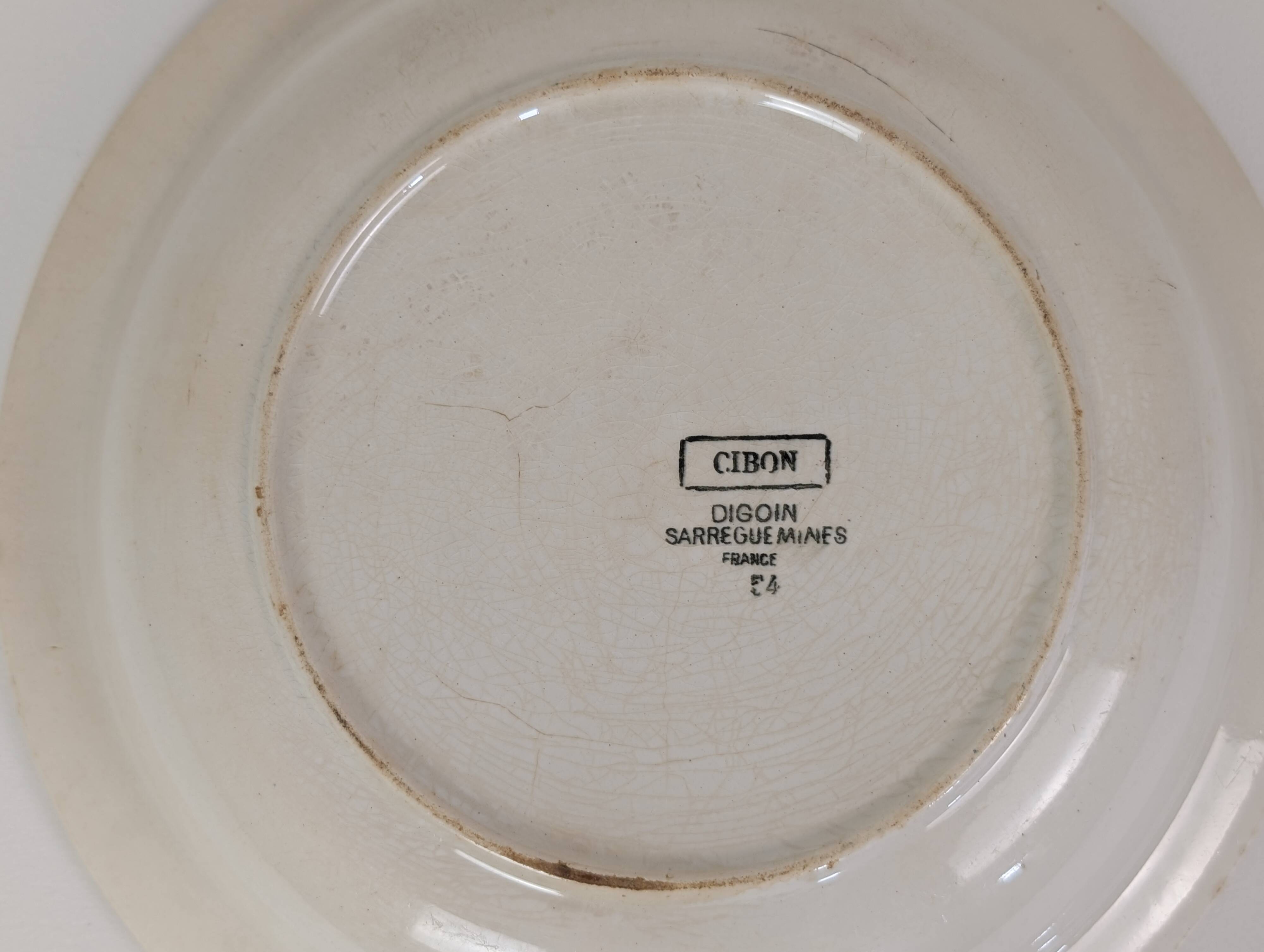 5 Digoin Sarreguemines dinner plates