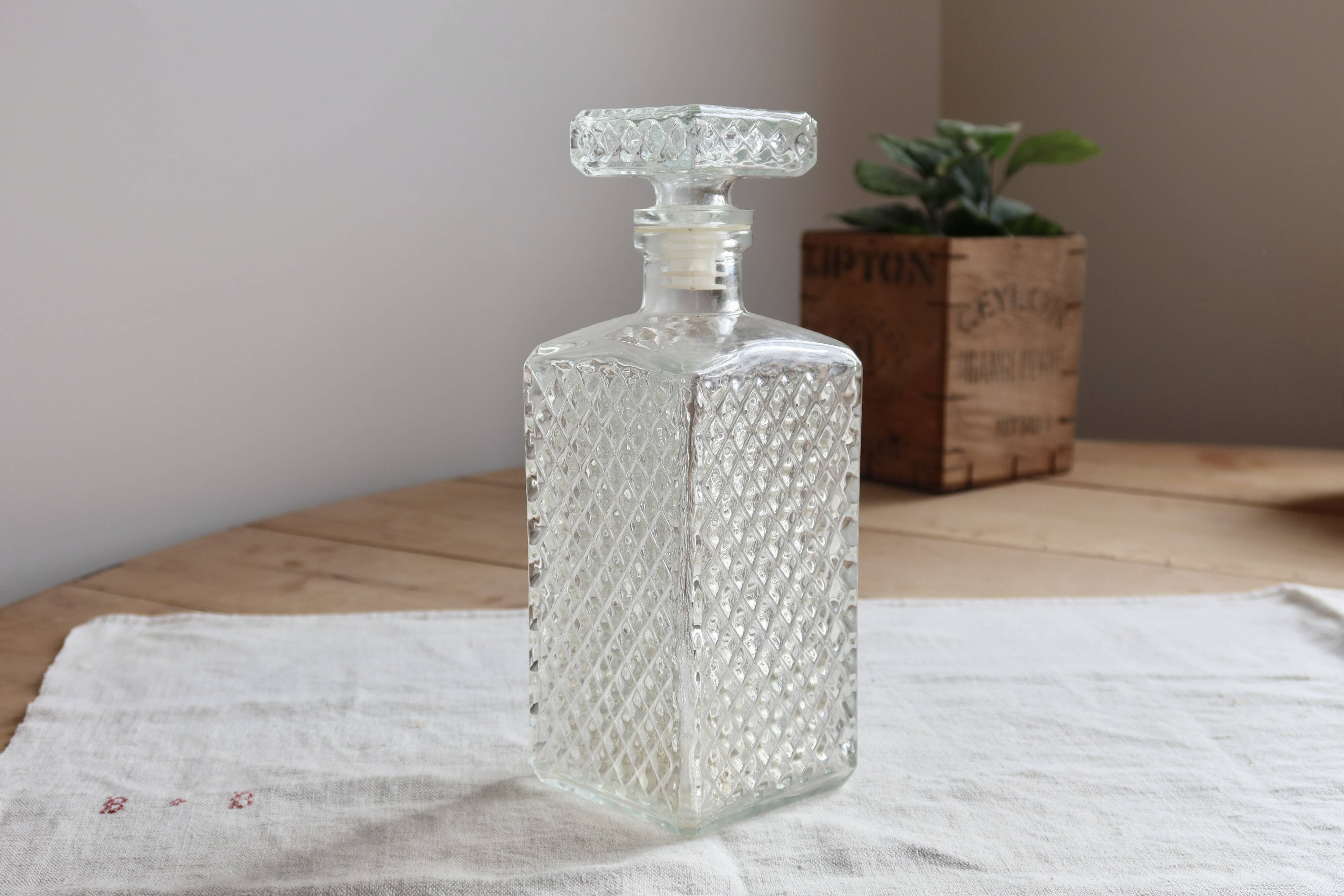 Vintage pressed glass whisky carafe