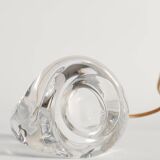 Sculptural Clear Crystal Glass Table Lamp by Schneider, France, 1950s