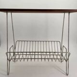 Vintage teak and metal Mid Century magazine rack