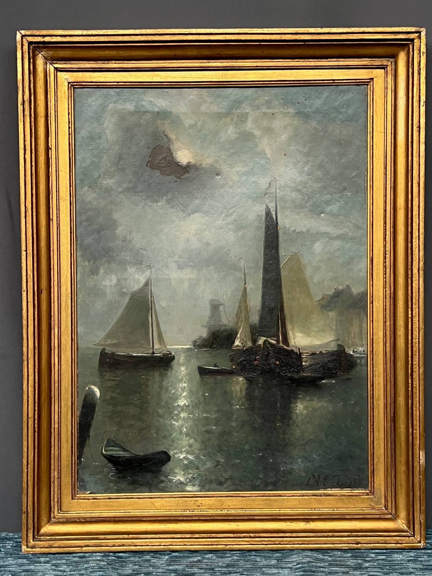 Louis Adolphe Jacobs (1859-1940). "Seascape".