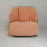 Armchair Ligne Roset, pastel orange color, France, circa 1990