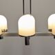 Space Age chandelier with 6 lights in white sandblasted opalines from the 60s/70s
