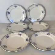 6 old earthenware plates blue flowers st Amand ceranord