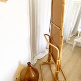 Vintage bamboo psyche mirror